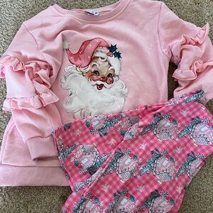 Pink Santa Kids Pajamas